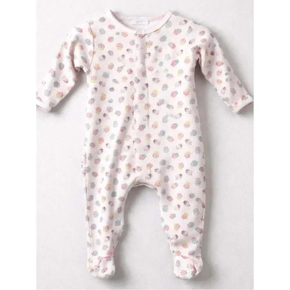 Magnolia Baby cupcake Printed footie Pima cotton size 3 months